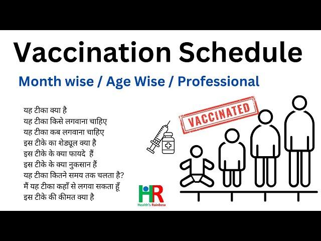 vaccination schedule of infants and children, Who should get vaccine, When should vaccine be taken,