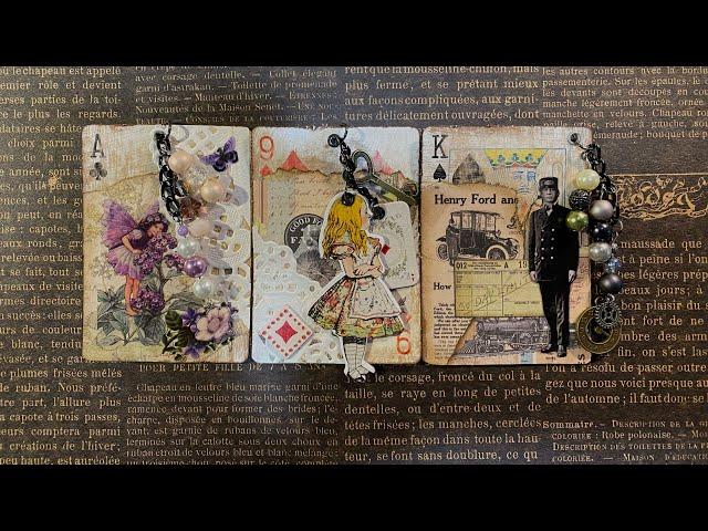 Altered Playing Cards With Dangles - Craft With Me - Junk Journal