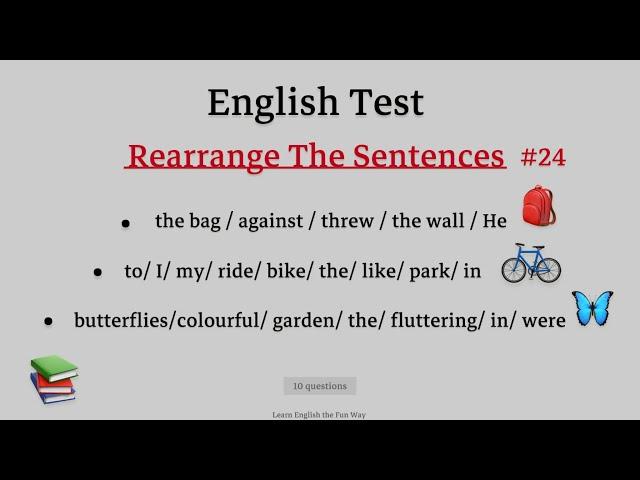 Learn English | English grammar | sentence structure | Rearrange The Sentences