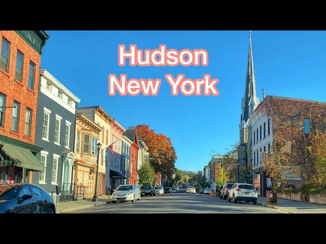 Driving Through Downtown Hudson, New York - A Beautiful Small Town in America