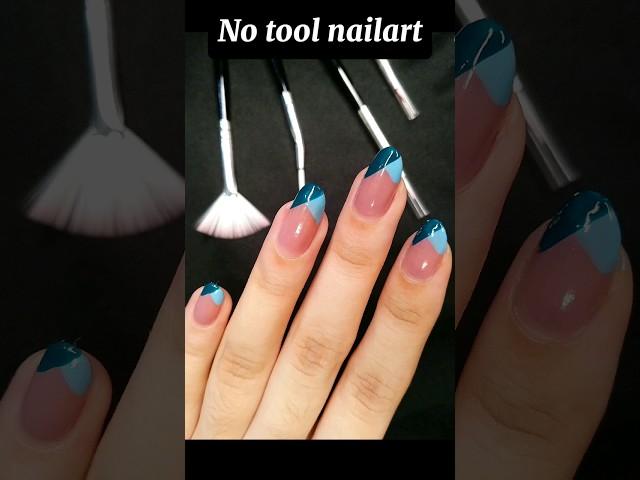 Notool nail art design @NeelsNailArt #notoolnailart #notools #blue #easy #nailart #nail #easynail