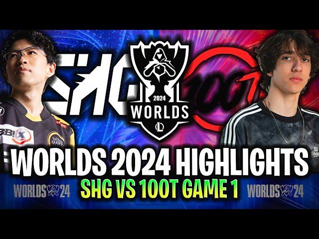 SHG vs 100T GAME 1 HIGHLIGHTS WORLDS 2024 PLAY-IN | SOFTBANK HAWKS GAMING vs 100 THIEVES WORLDS 2024