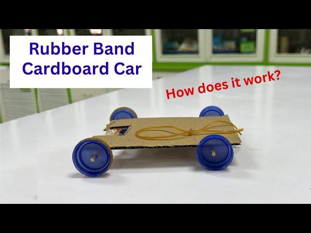 DIY Rubber Band Cardboard Car | How To Make Rubber Band Car