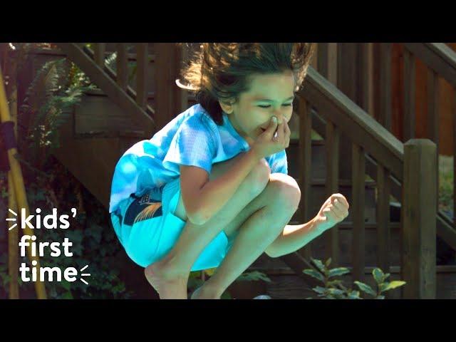 Kids Jump Off a Diving Board for the First Time | Kids First Time | HiHo Kids