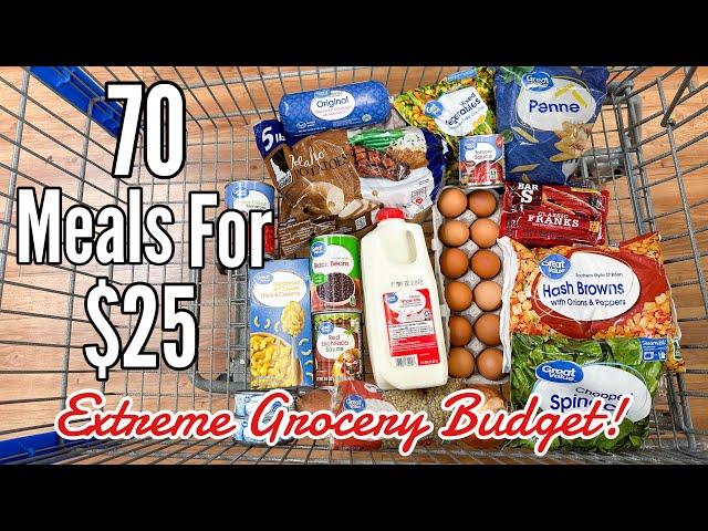 70 Meals For $25 | Quick & EASY Cheap Meal Ideas | Emergency Grocery Budget Shopping | Julia Pacheco