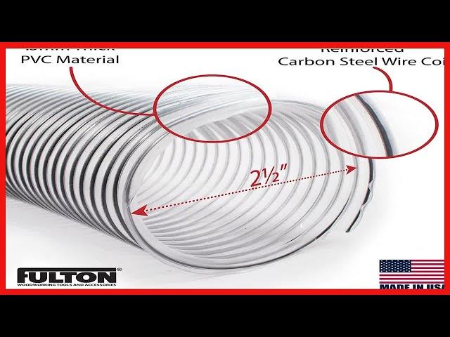 2 1/2" x 20' Clear PVC Dust Collection Hose For Use with Dust Collectors with 2-1/2" Ports