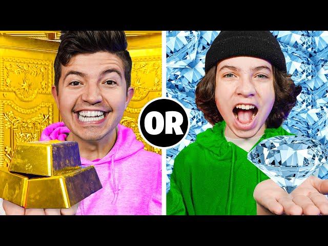 Would You Rather Have Infinite DIAMONDS or GOLD? - Minecraft Challenge