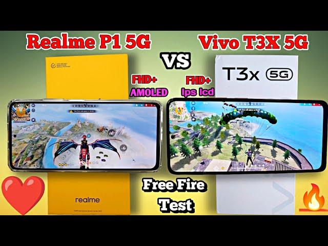 Realme P1 5G VS Vivo T3X 5G Free Fire Test || Which is The Best For Gaming Phone ???