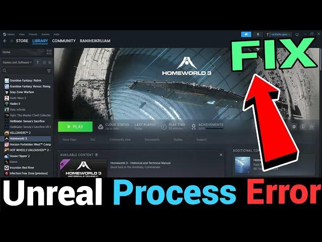 How to Fix 'An Unreal Process Has Crashed' Error in Homeworld 3