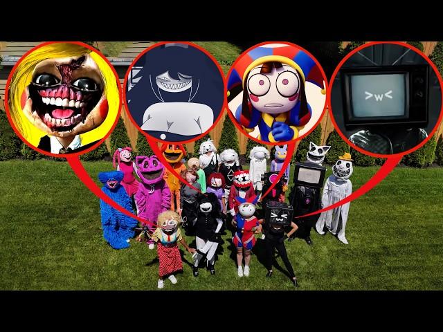 I CAUGHT ALL CHARACTERS IN REAL LIFE! (MISS CIRCLE VS MISS DEIGHT VS TV WOMAN VS POMNI)