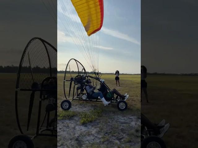 Incredible taking off with the morning tandem 🪂 #freemotion  #paramotor #paramotororlando #shorts