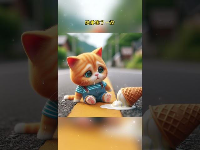 喵喵想吃冰淇淋，没想到|| #cute #cartoon #story #animals #catcute #food