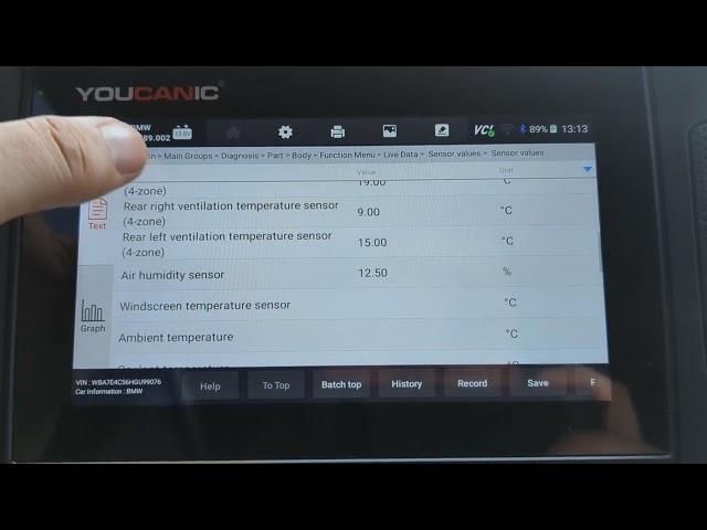 BMW AC Troubleshoot Blowing Warm | Check Codes, AC Compressor & Temperature Sensors YOUCANIC Scanner