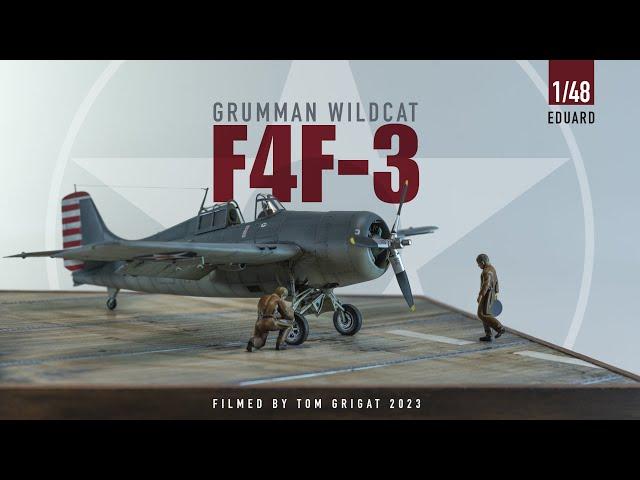 Eduard's Wildcat F4F-3: A Tribute to Grumman's 'Cat' Legacy on a Custom Deck - stop motion