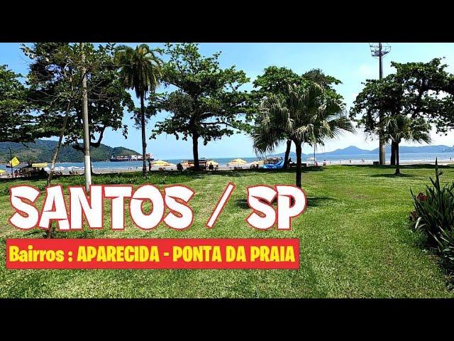 SANTOS / SP - Bairros , APARECIDA - PONTA DA PRAIA . Parte interna e orla Marítima .