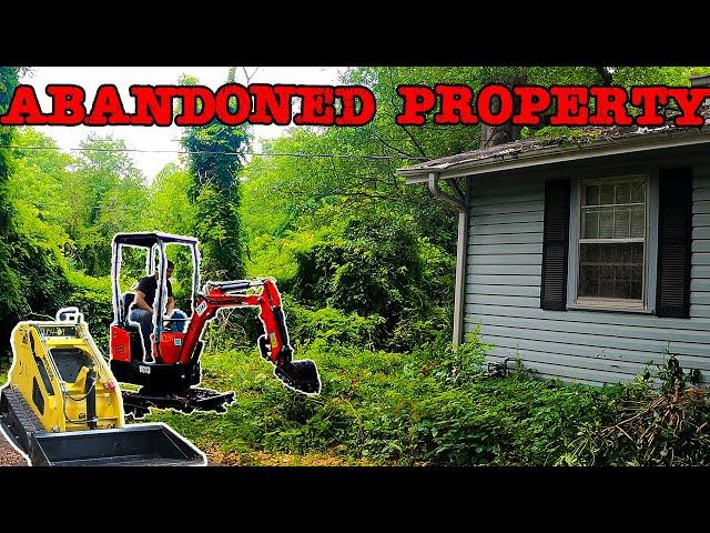 Abandoned Property Cleanup! - with Gas Powered Chinese Mini Skid Steer & Excavator