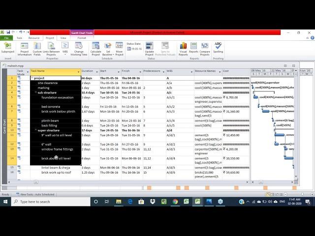 Microsoft project for Civil engineers VTU students