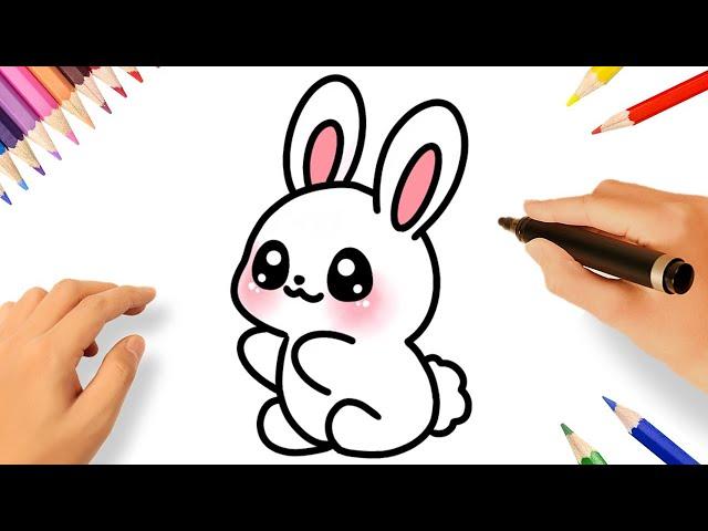 HOW TO DRAW A CUTE KAWAII BUNNY EASY