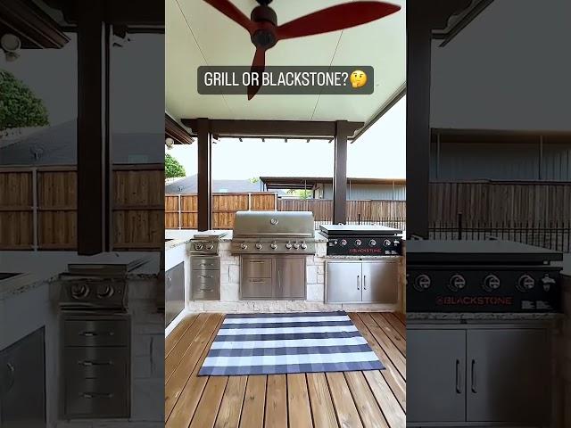 Outdoor Kitchen Setup: Grill or Blackstone? #backyard #outdoorkitchen #grill #blackstone