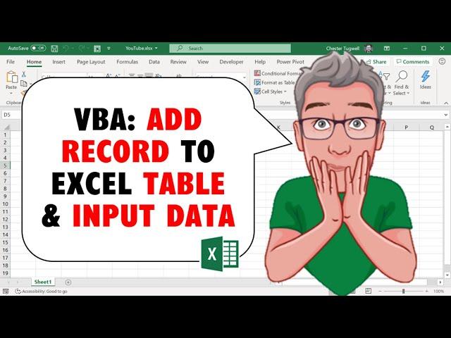 Excel VBA to Add Record To Excel Table & Input Data