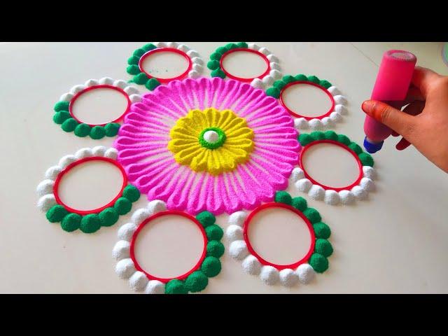 चूड़ी से बनाये धनतेरस, दिवाली नई रंगोली | Big Diwali Rangoli | Deepawali Rangoli | New Tricks Rangoli