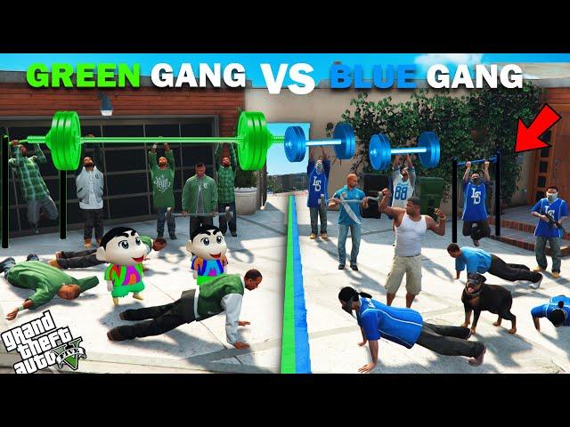 Franklin Blue Gang VS Shinchan Green Gang Biggest Challenge In GTA 5!