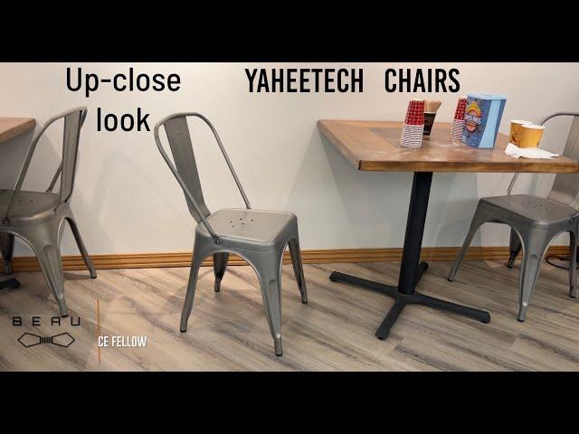  Review of Yaheetech Iron Metal Dining Chairs Stackable Side Chairs