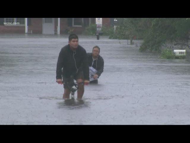 Flooded streets in Jacksonville, North Carolina