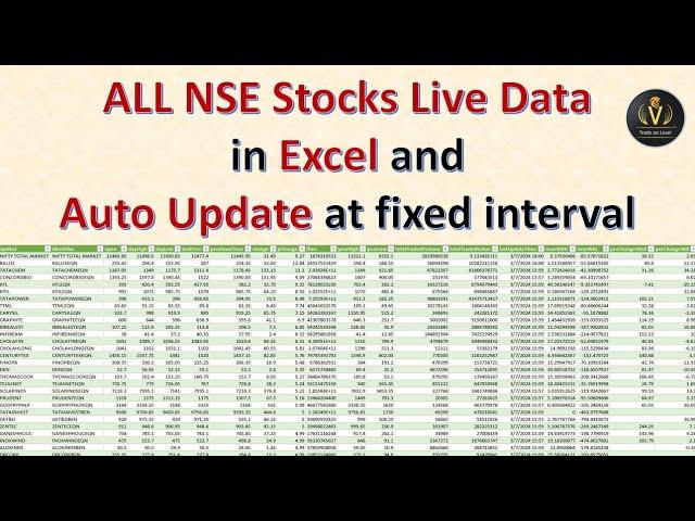 Fetching ALL NSE Stocks LIVE Data & Auto-Updating | Step-by-Step Tutorial