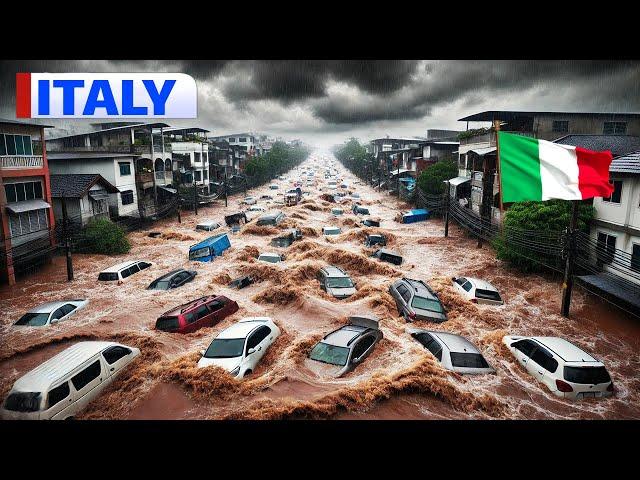 Italy underwater ! Unbelievable Flooding Devastates Catania, Sicily Today