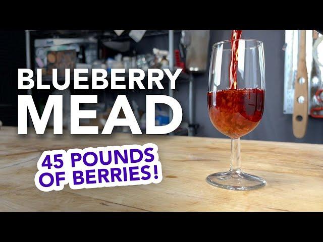 Blueberry Mead with 45 POUNDS of berries - start to finish melomel brew!