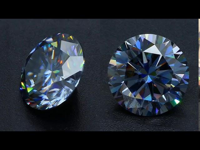 Blue-Grey Moissanite in 4k - MoissaniteCo.com