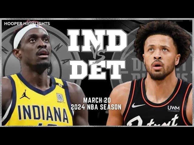 Indiana Pacers vs Detroit Pistons Full Game Highlights | Mar 20 | 2024 NBA Season