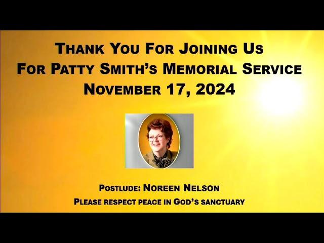 Patty Smith Memorial Service at Clearview SDA Church 11-17-24