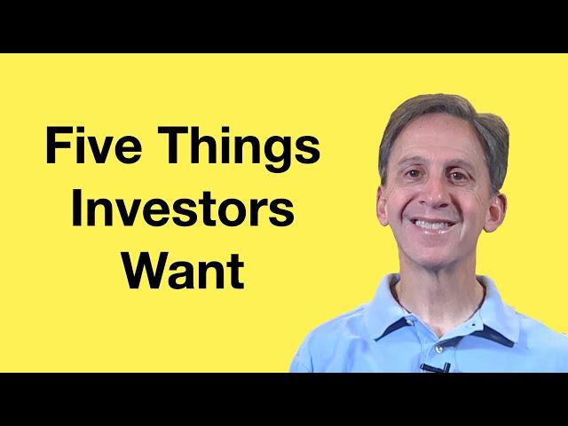 Five Things Startup Investors Want To Do