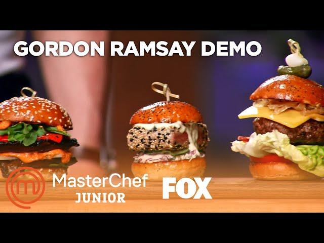 Gordon Demonstrates How To Make Three Different Sliders | Season 7 Ep. 5 | MASTERCHEF JUNIOR