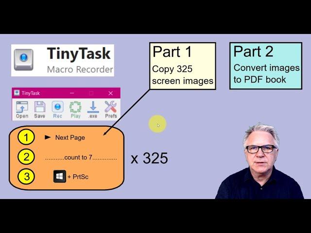 How to repeat actions on PC using "TinyTask" - Copy online book to pdf.