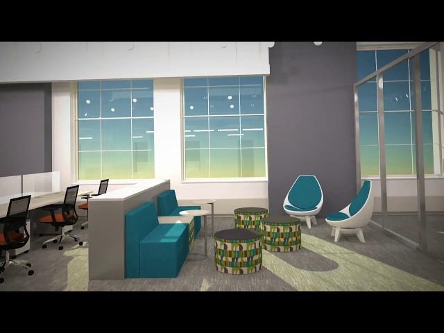 Rendered Downtown Office Environment By 360 Building Scans