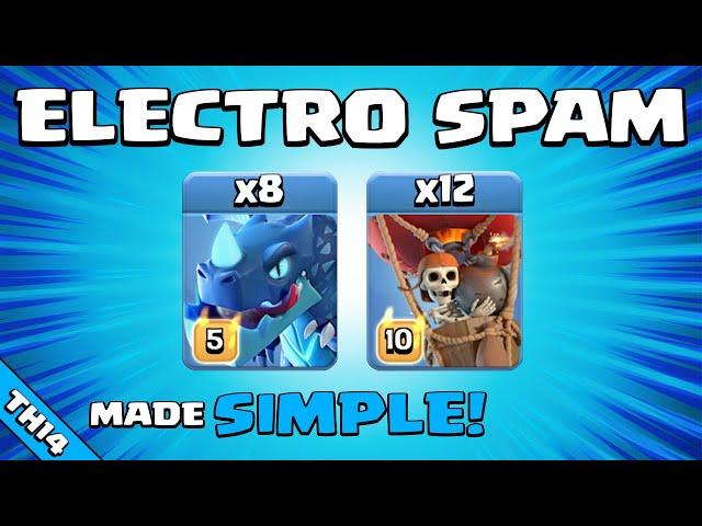 ELECTRO DRAGONS (E DRAGS) = EASY 3 STAR SPAM ATTACK!!! Best TH14 Attack Strategy | Clash of Clans