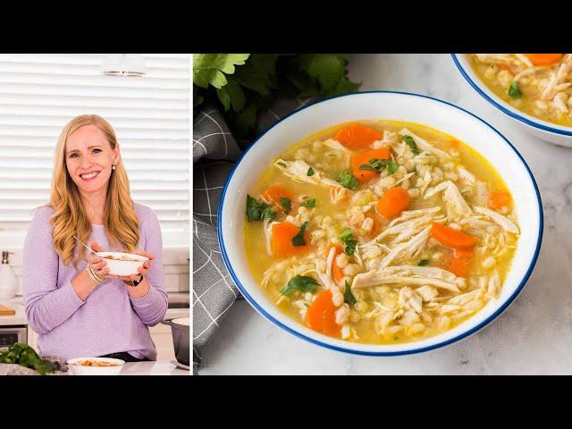 6 Ingredient Healthy Chicken Barley Soup! | The Recipe Rebel