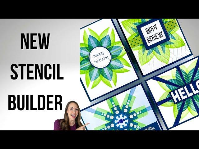 NEW Stencil Builder by Gina K. Designs with Lots of Cards & Giveaway!