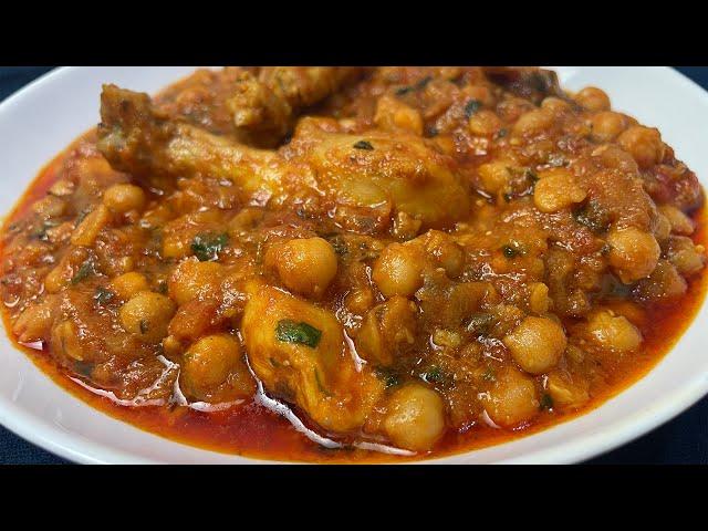 Chicken Chana Recipe • Chicken Chickpea Curry Recipe • Murgh Cholay Recipe • Chicken with Chickpeas