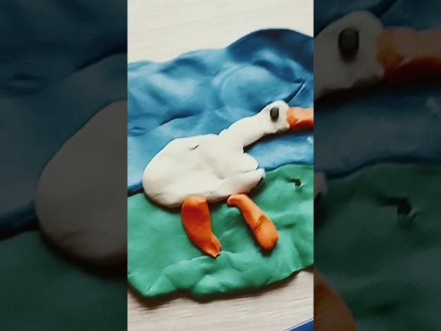гусь из пластилина #гусь #пластилин #лепкавидео
