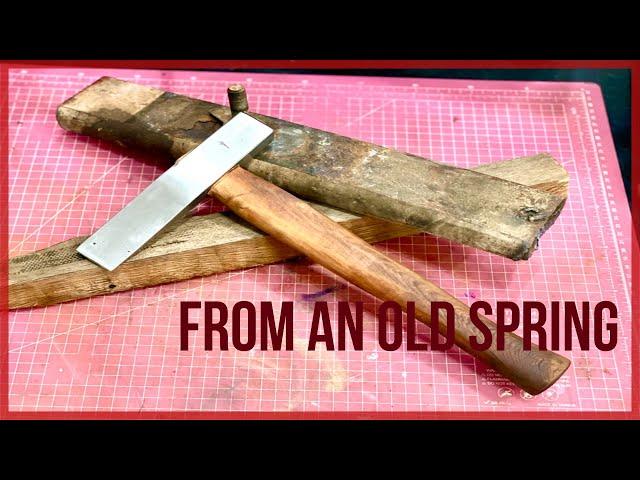 Forged blacksmith Top cutting chisel from a truck spring