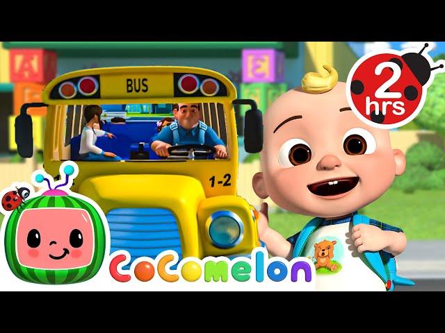 WHEELS ON THE BUS TO SCHOOL KARAOKE! | 2 HOURS OF COCOMELON | Sing Along With Me! | Kids Songs