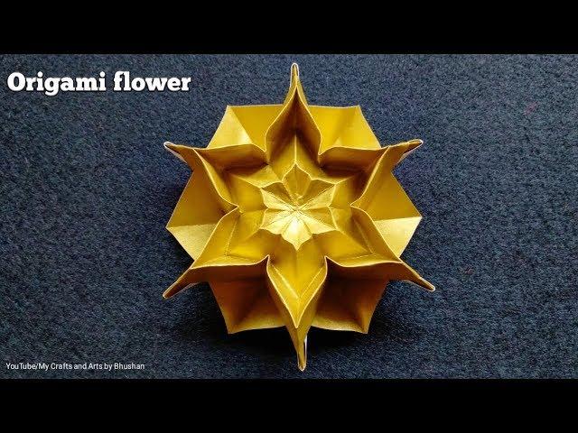 Origami flower designed by Bhushan | how to make paper flowers