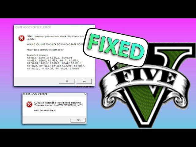 *NEW* Scripthook V Critical Error Fix 2023 |Tutorial|