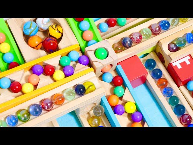 MarbleRun Hape Cuboro Scalino Combination Tunnel Maze Race ASMR #marblerun #rollercoaster #stisfying