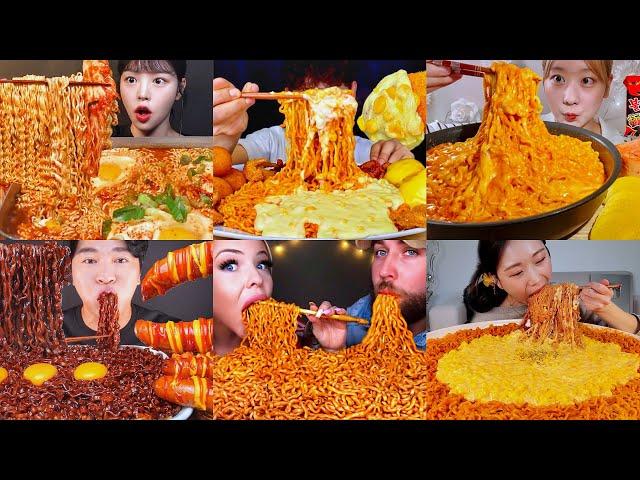 Best Korean *SPICY NOODLES* Big Bites | ASMR Mukbang Compilation
