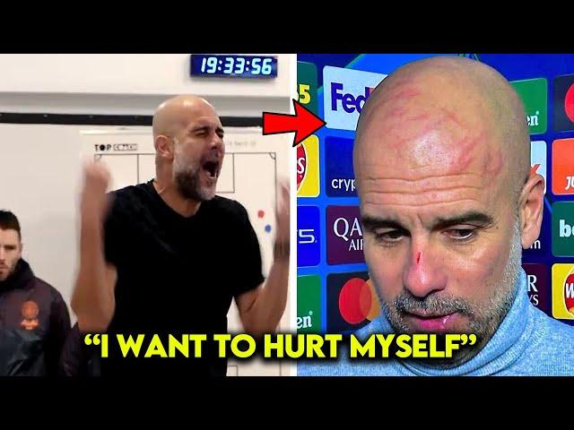 They Filmed Pep Guardiola CRAZY Scratching his head in the Dressing Room | Champions League